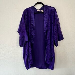 Victoria’s Secret‎ Gold Label Royal Purple Lace & Satin Robe - One Size, No Belt